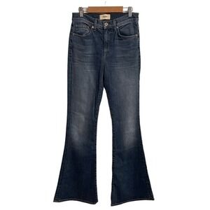 Baldwin Kansas City Willow Mid Rise Flare Jeans Medium‎ Wash Blue Made in USA